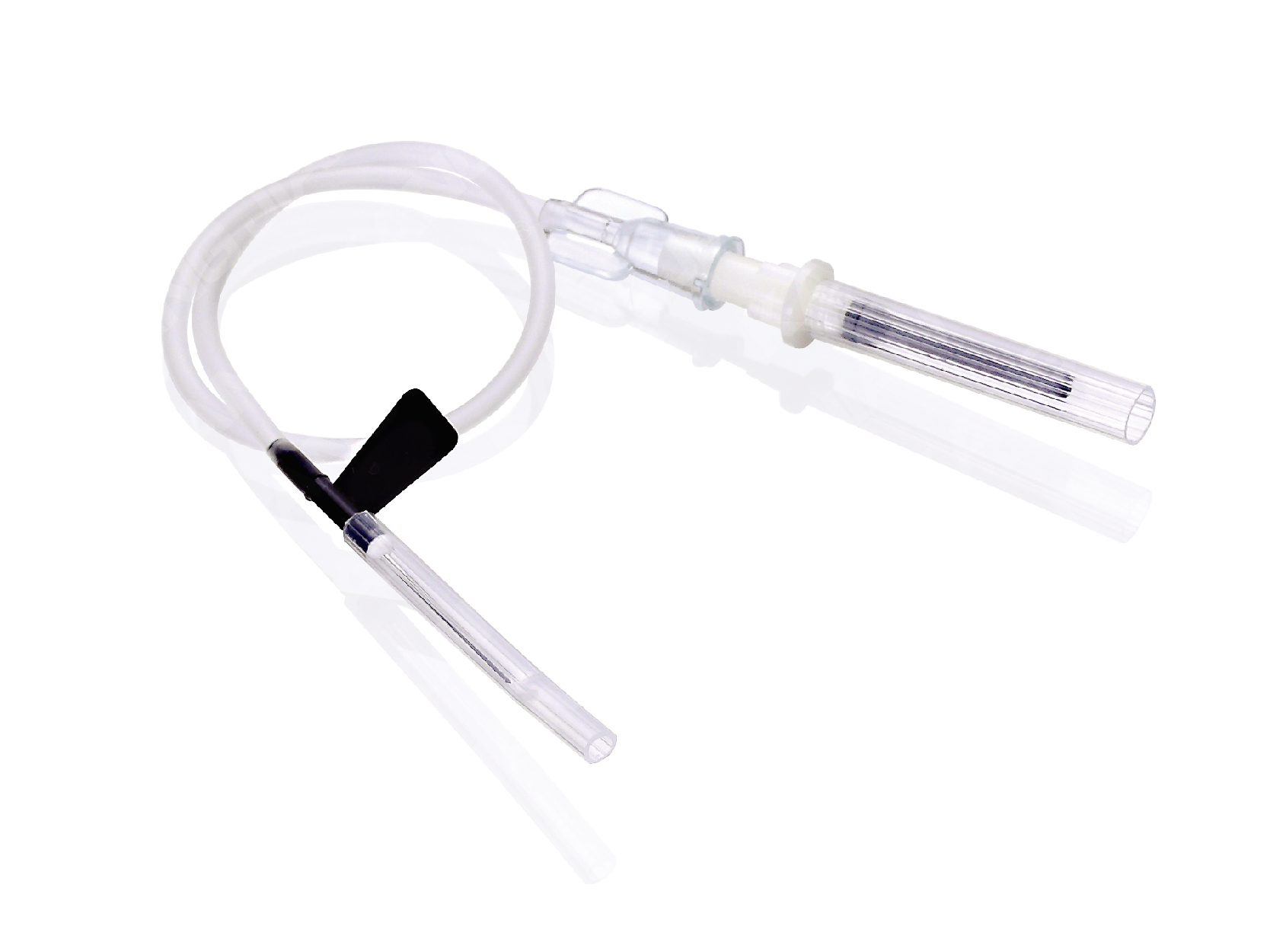 Soft connected blood collection needle